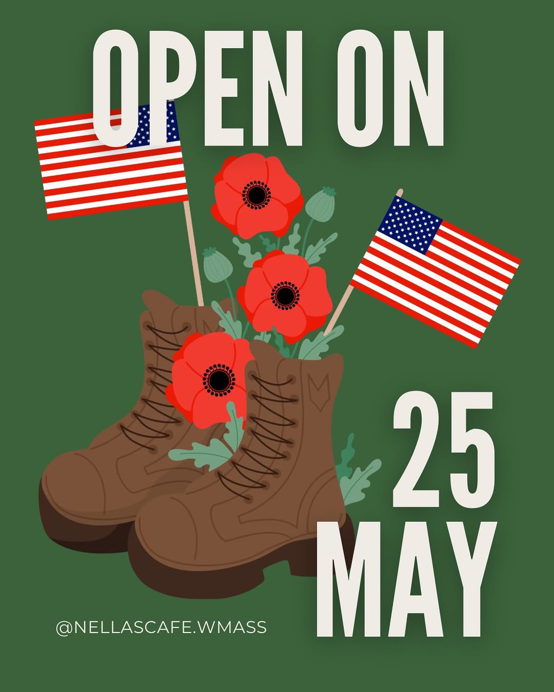 Nella's Café — open for the holiday